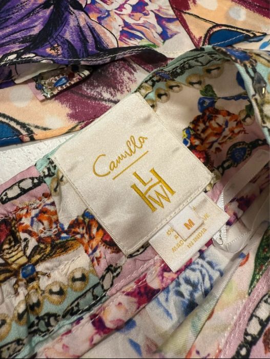 Komplet z jedwabiu - spódnica i bluzka Camilla z kryształkami