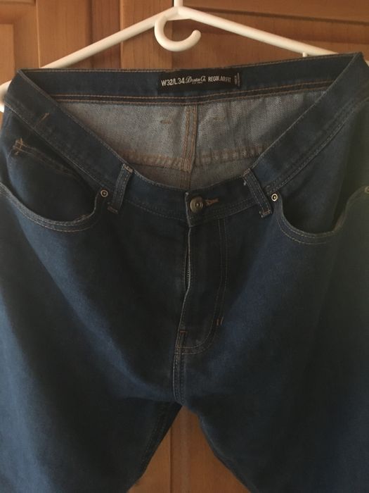 Calças de ganga azuis denim