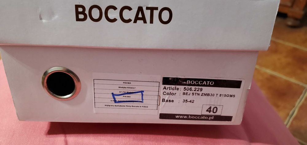 NOWE damskie BOCCATO naturalna skóra rozmiar 40