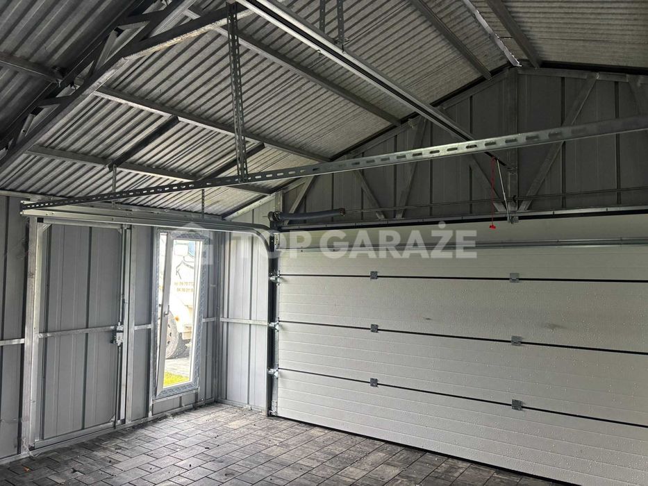 Garaż blaszany 7x5,5m garaz blacha NA RĄBEK brama segmentowa garaz