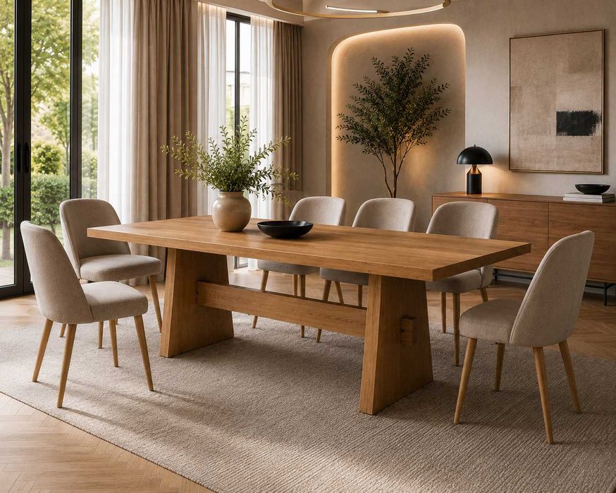 Nowoczesny stół dębowy z litego drewna | Masywny | Rozkładany | Producent