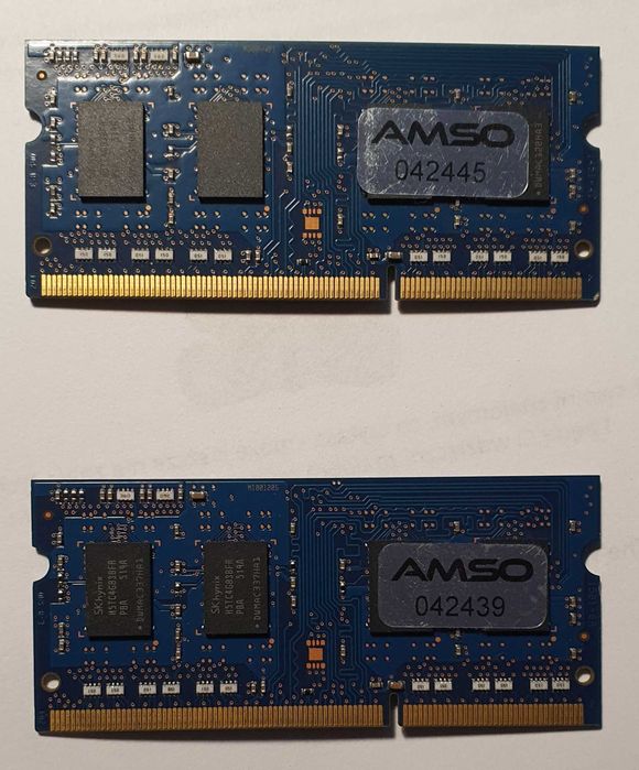 Pamięci DDR3    2 x 4GB (z laptopa Dell Latitude E7450) - używane