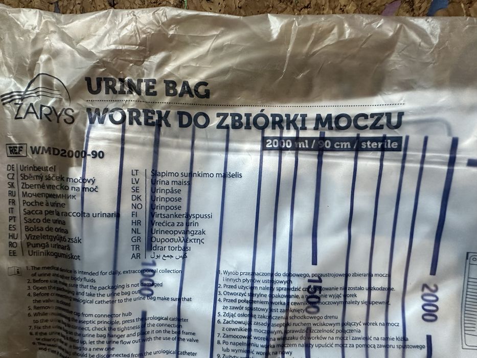 Worek na mocz 2 litry, 37 sztuk