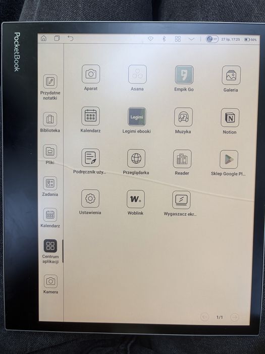 PocketBook InkPad Eo — czytnik e-book z pękniętym ekranem