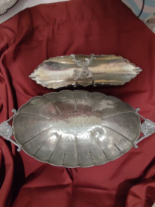 Вінтажна ваза блюдо фруктовниця олово, Італія