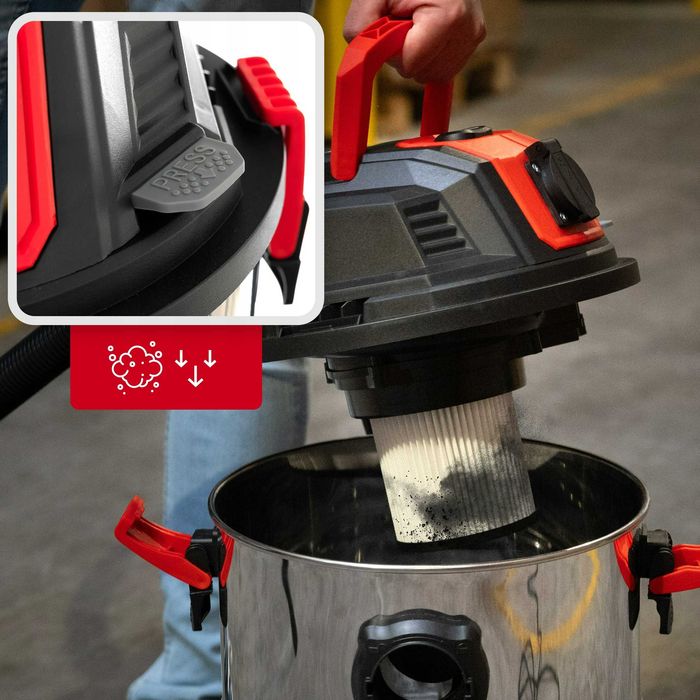 Промисловий пилосос Lehmann 30л. 3500W. + розетка. Будівельний пилосос. Вологе і сухе прибирання.