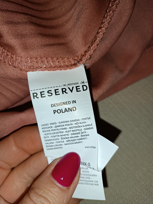 Sukienka pudrowy róż Reserved rozmiar s