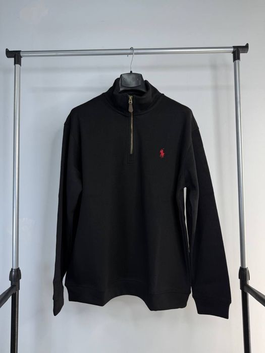 1/3 zip поло ральф лаурен / чоловіча кофта светр на замку ральф чорний