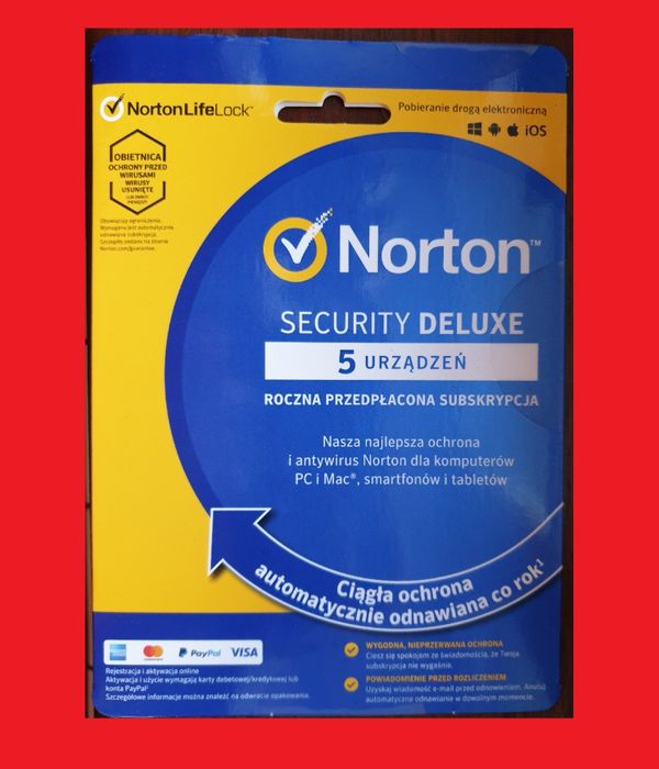 NORTON SECURITY DELUXE roczna subskrypcja na 5 urządzeń też mobilne