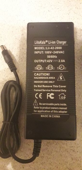 Ładowarka 36V/42V 2A Jack li-Ion rower elektrczny.