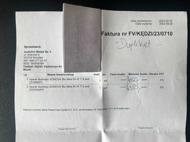 Aparat słuchowy UNITRON Sonova Blu Moxi B1-RTS