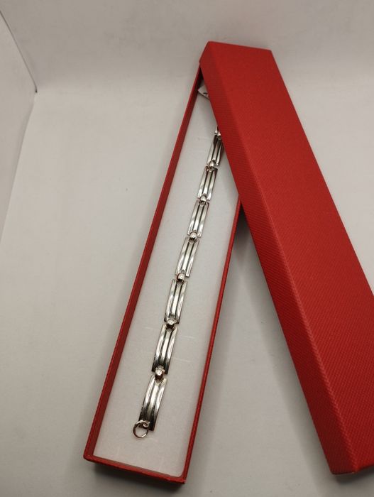 Srebrna bransoletka, próba 925, długość 19 cm