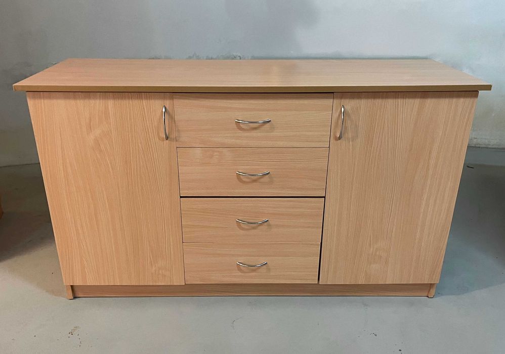 Komoda 2 szafki, 4 szuflady, szerokość 124 cm
