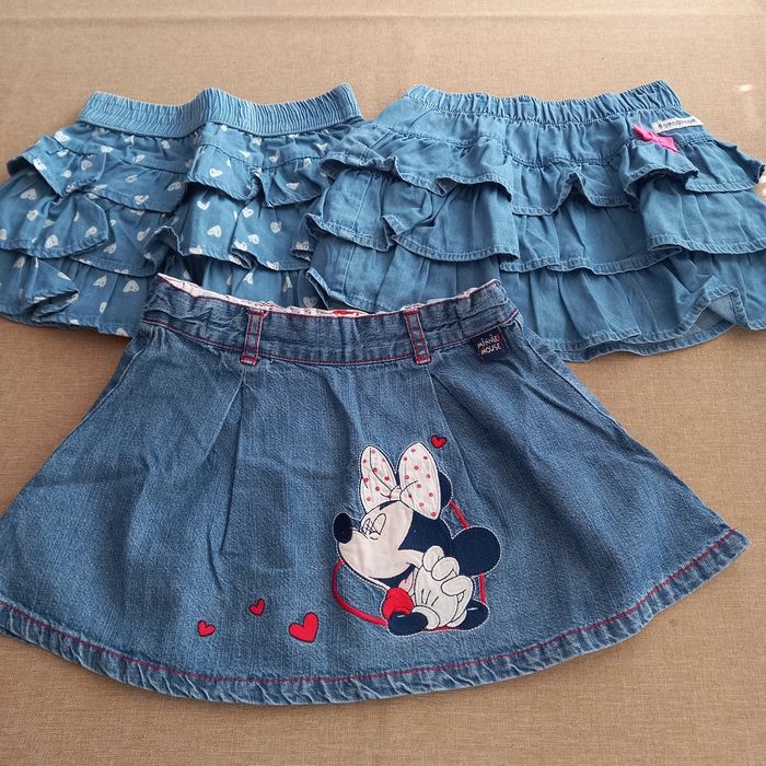 Spódniczki dziewczęce z miękkiego jeansu, Minnie, rozmiar 86-92 Zestaw