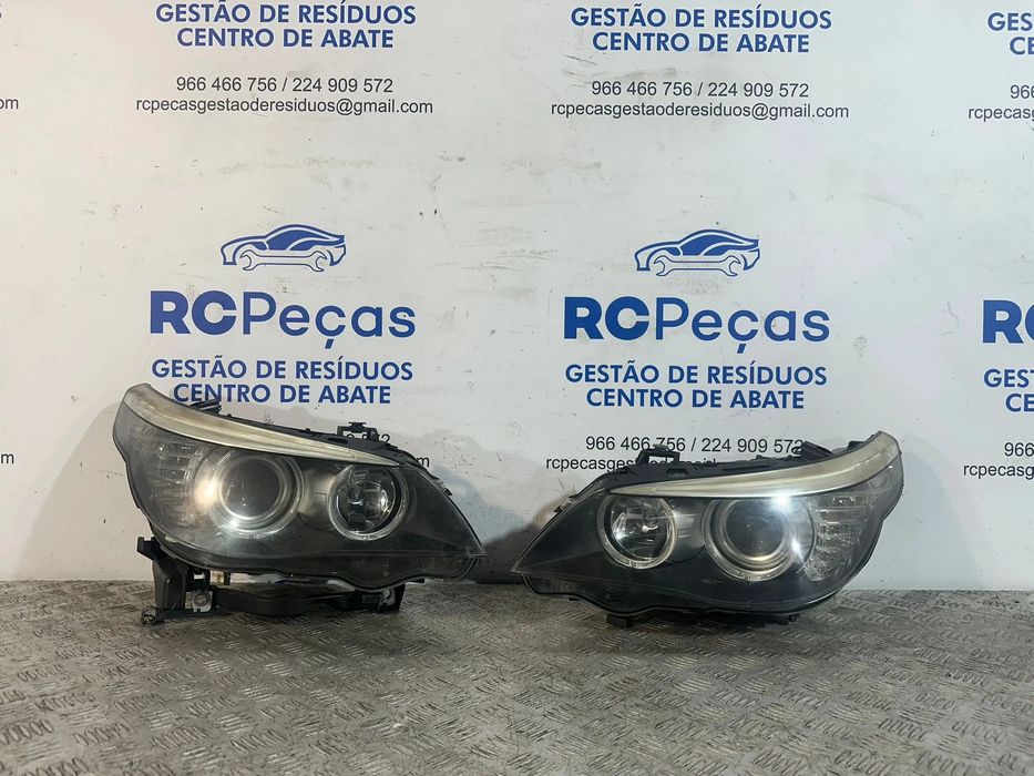 Conjunto Faróis Oticas Frontais Frente Originais BMW Serie 5 E60 E61