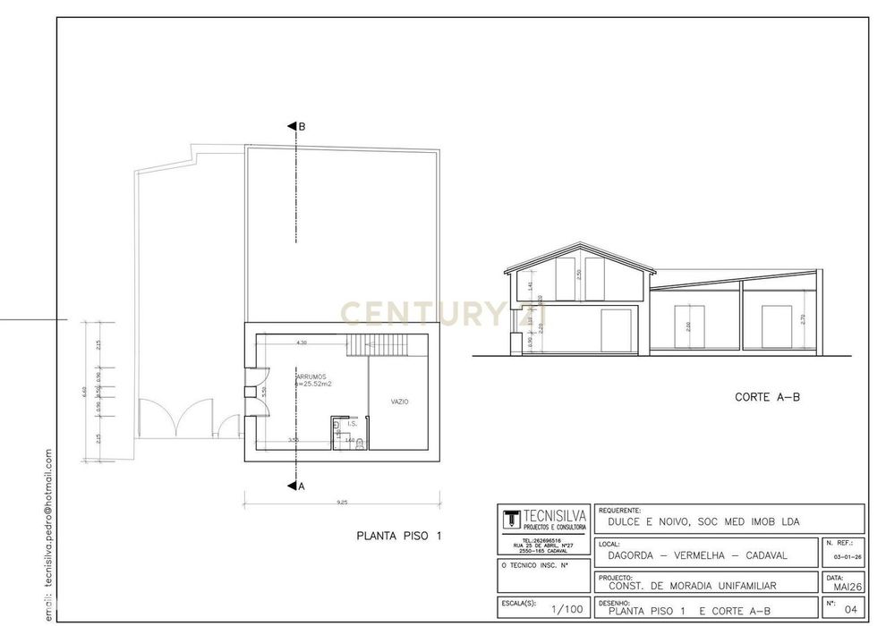 Moradia T2 com projeto aprovado e mezzanine — Dagorda, Cadaval
