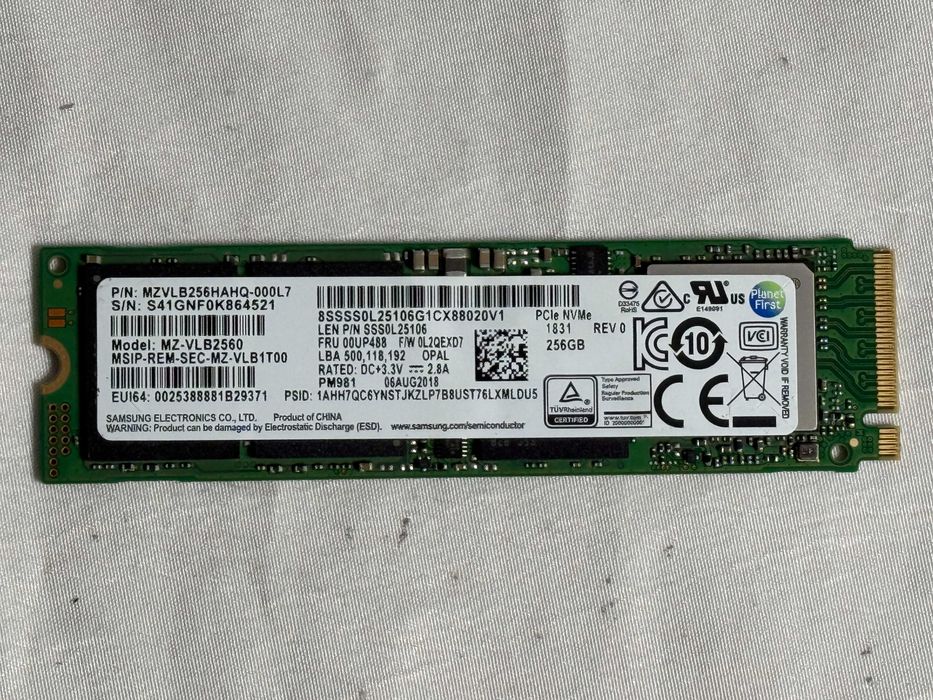 Dysk SSD Samsung HP 256GB TLC PCIe x4 M.2 MZ-VLB2560