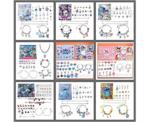 Набір прикрас 24 шт Адвент календар браслет та підвіски Disney Стіч