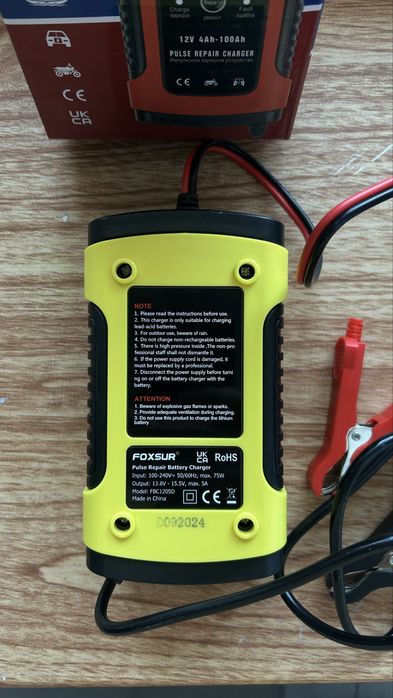 Зарядний пристрій Foxsur 12V 5A 4Ah-100Ah