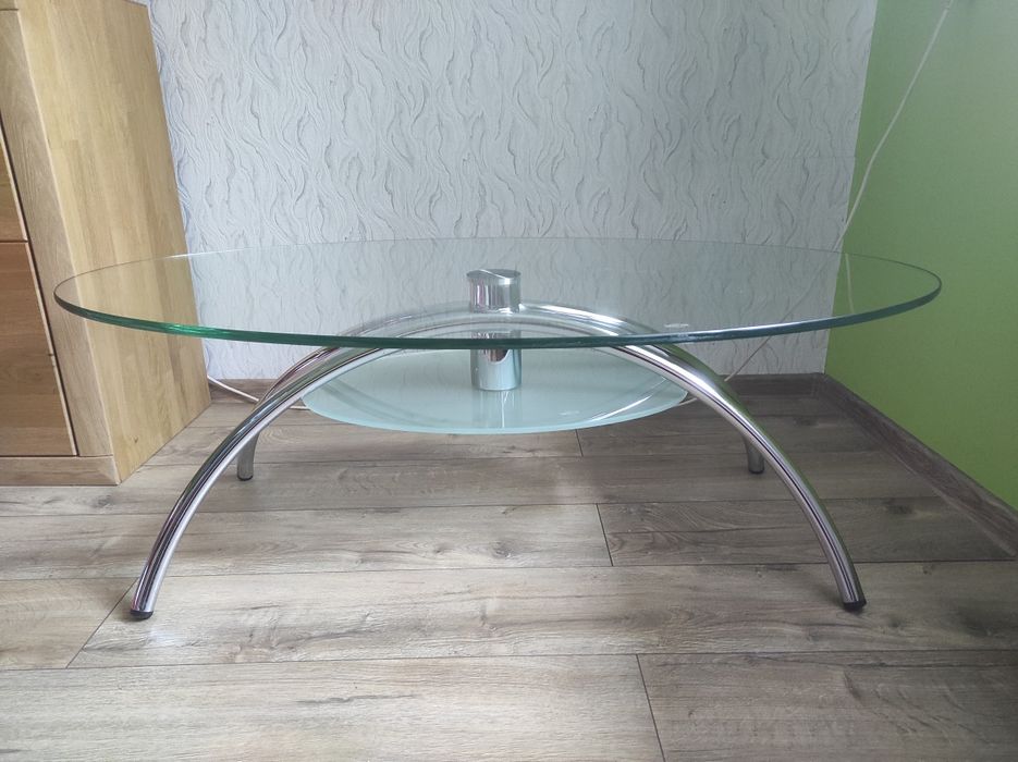 Ława szklana owalna