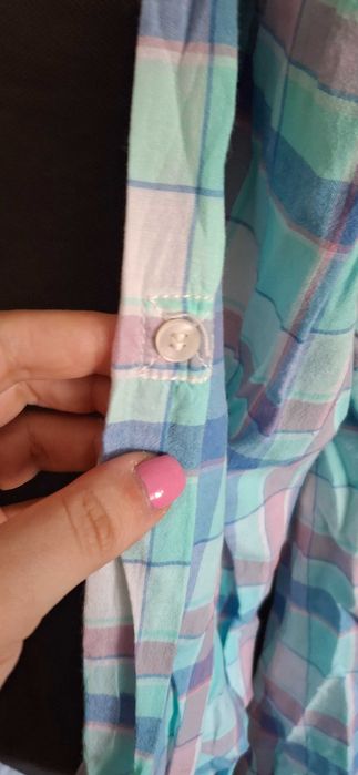 Camisa xadrez verde água
