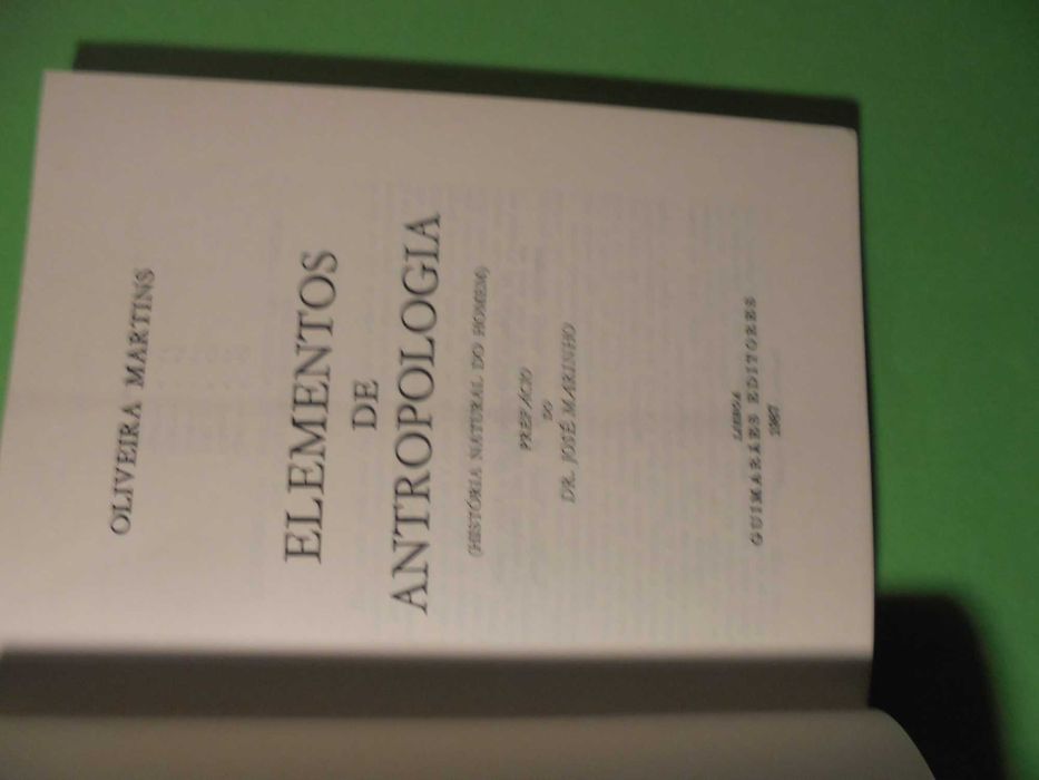 Martins (Oliveira);Elementos de Antropologia