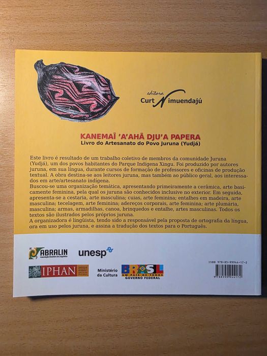 Livro "Livro de Artesanato do Povo Juruna (Yodjá" de Cristina Martins Fargetti
