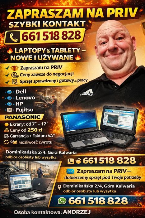 Panasonic Laptopy tablety nowe i używane w tym  do  Diagnostyki  itp