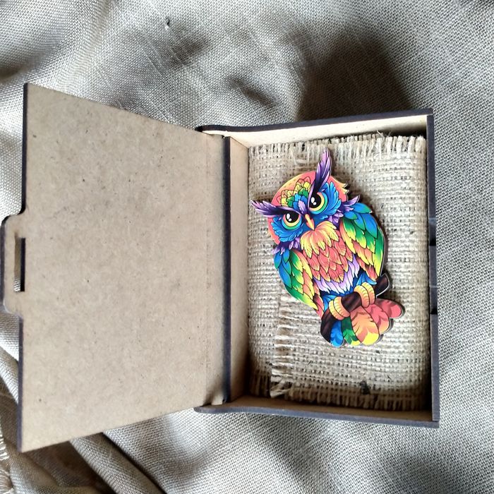 Дерев'яний пазл Таємнича сова в коробці