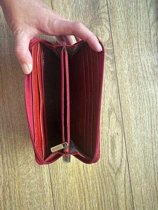 Skórzany portfel Wittchen czerwony lakierowany