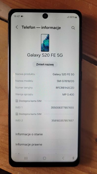 Samsung Galaxy S20 FE 6/128GB po wymianie wyświetlacza.