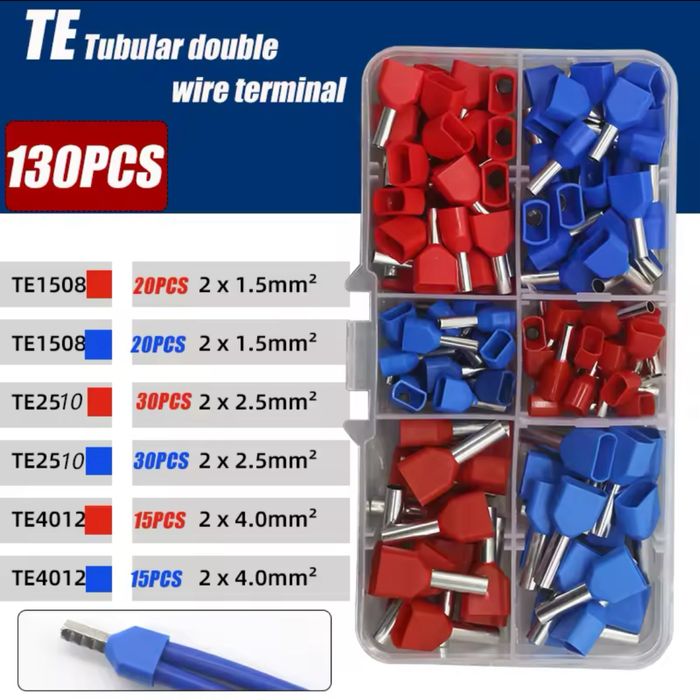 Набор трубчатых наконечников 400, 700, 2120 шт клемма трубчатая