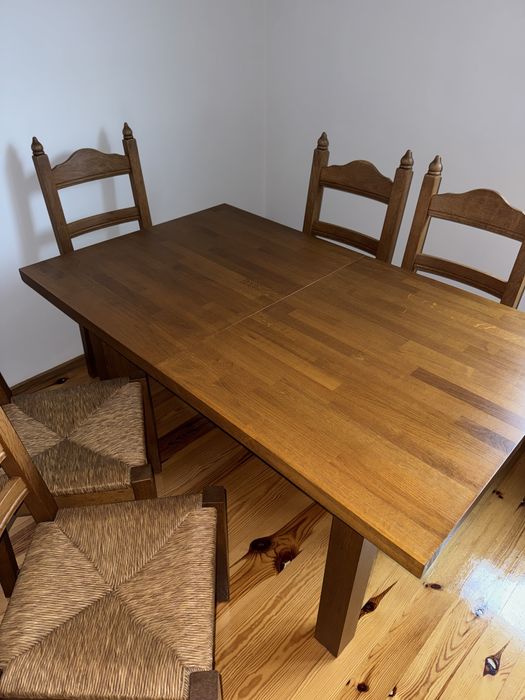 Dębowy stół + krzesła