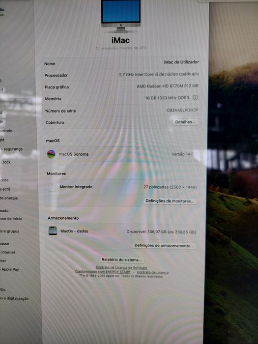IMAC 1312 27p MacOs Sonoma