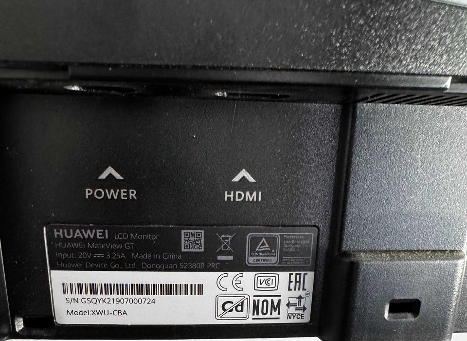 Monitor Curvo 27" HUAWEI MateView GT (27'' - Quad HD - VA) Model: XWU-CBA