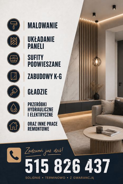 Remonty, prace wykonczeniowe