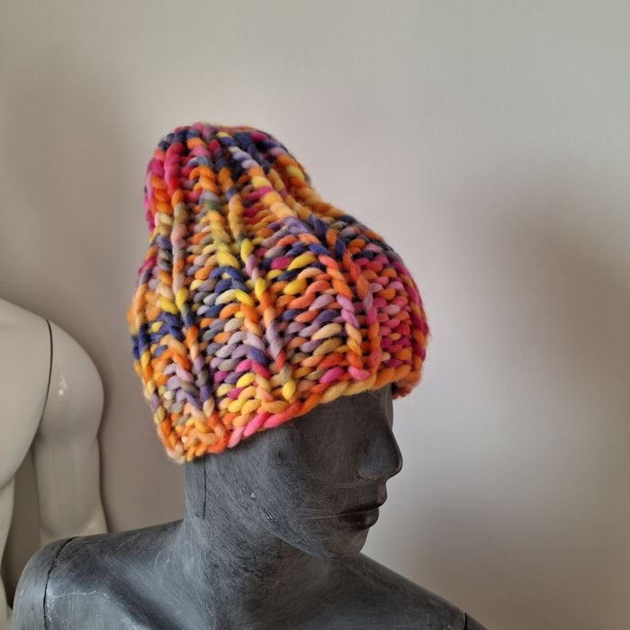 czapka handmade wełna merino