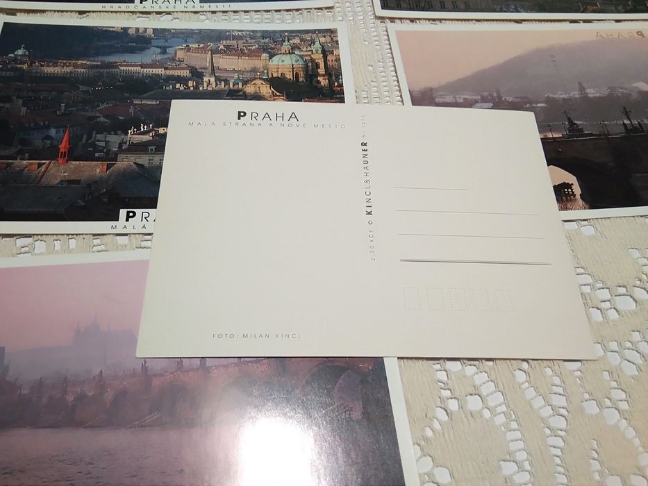 Widokówki z Pragi. 6 sztuk.