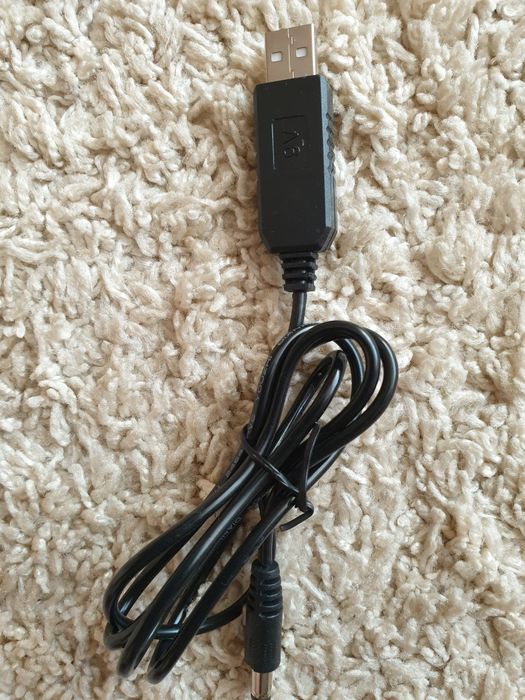 Кабель живлення USB - DC 5.5 × 2.1 мм з перетворювачем 5v - 9v