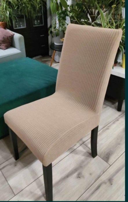Nowe pokrowce na krzesła beż śmietanka biały