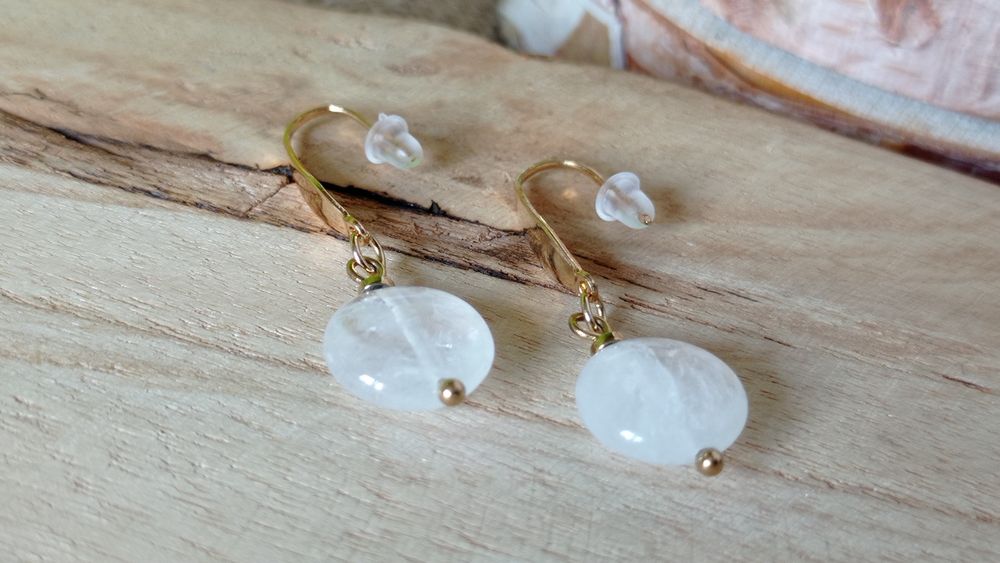 Kolczyki damskie z kryształu górskiego