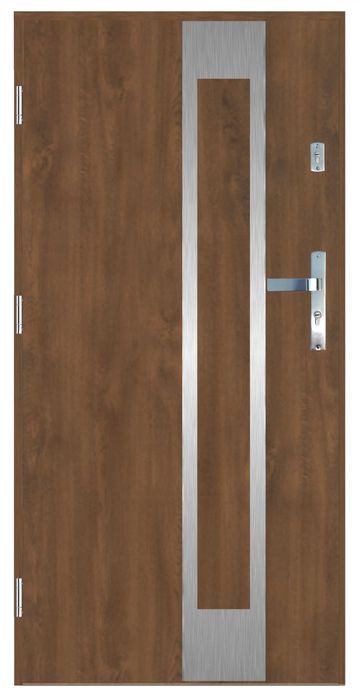 Drzwi stalowe aplikacja/intarsja inox UA - 07