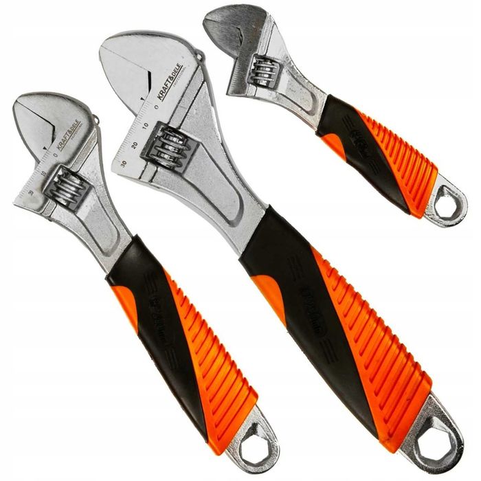 Zestaw Kluczy Nastawnych Płaskie CR-V 3 Sztuki 20 mm 24 mm 32 mm