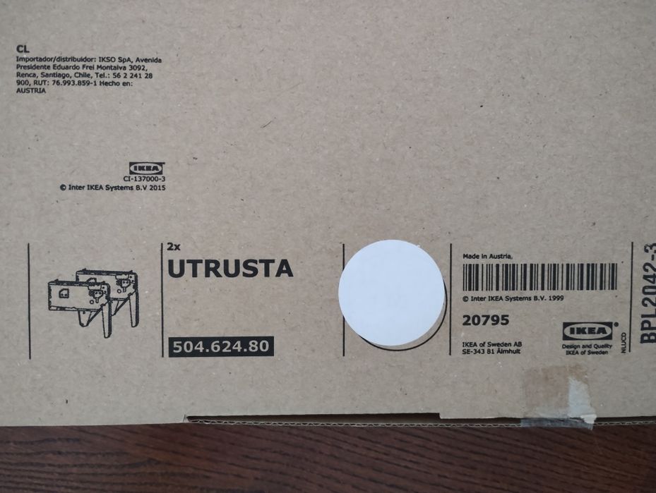 Utrusta Ikea zawiasy z amortyzatorem 504.624.80 Białe 2szt komplet