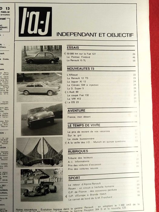 L'auto Journal - Agosto 1972