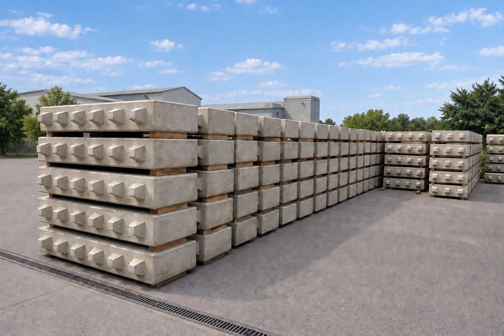 Bloki betonowe LEGO klocki systemowe modułowe prefabrykowane 60x60x60 120x60x60 180x60x60 240x60x60 mur oporowy zasieki boksy silosy kiszonki REI 240