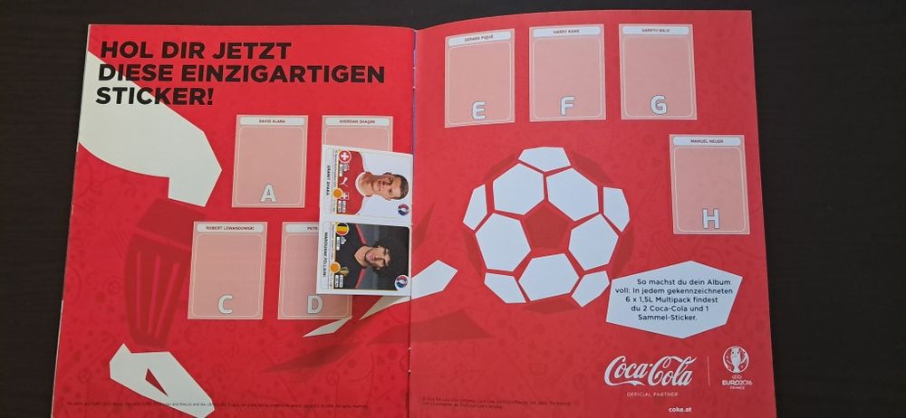 Caderneta cromos futebol Euro France 2016