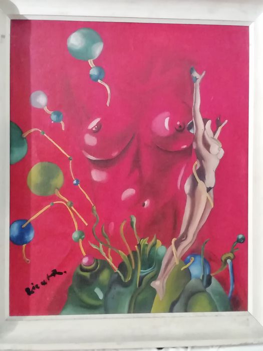 Obraz Socrealizm sygn. R. Lizut  płótno olej wym. 60x40 cm. Zamienię
