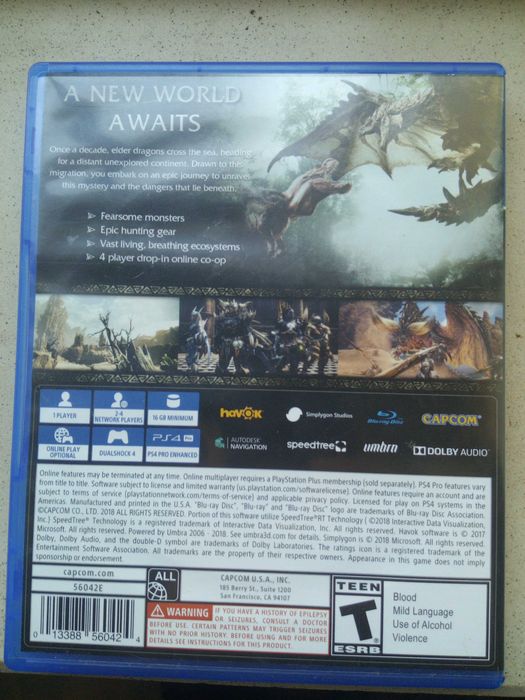 Monster Hunter world PS4