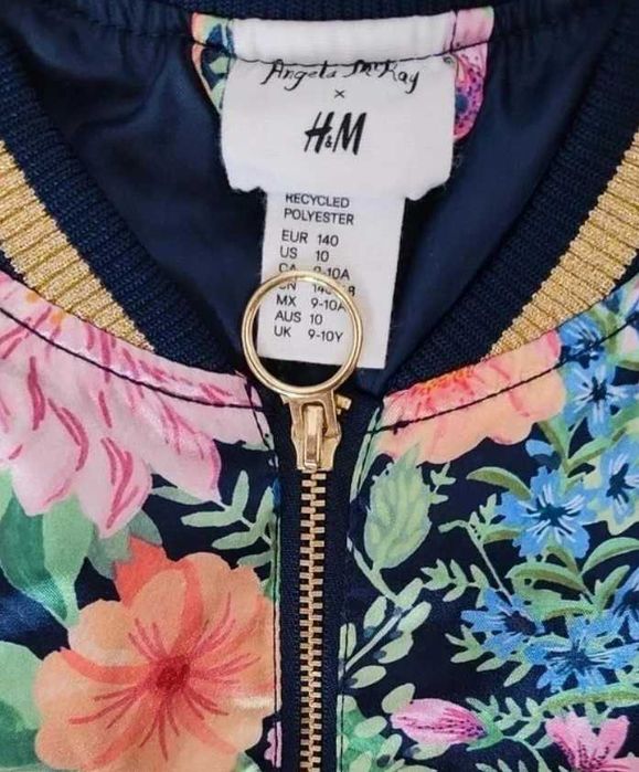 Satynowa Bomberka w kwiaty H&M x Angela McKay limited edition